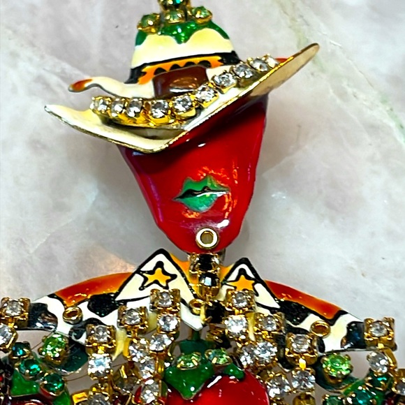 Lunch at the Ritz Spicy 🌶️ cowboy earrings - Picture 4 of 12